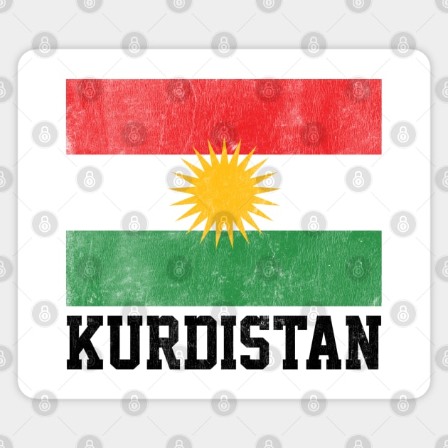 Kurdistan / Faded Vintage-Style Flag Design Sticker by DankFutura